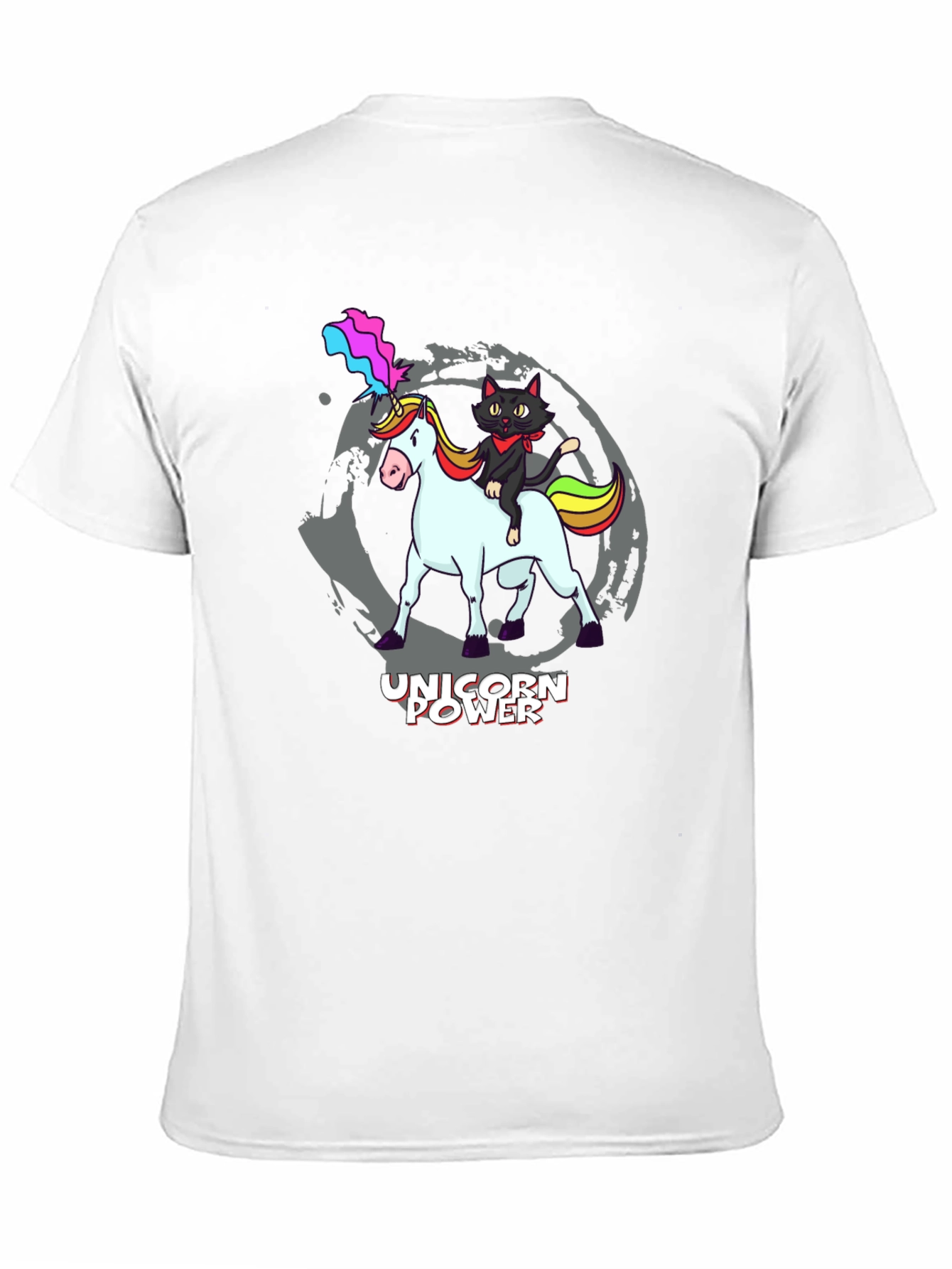 Black Unicorn Power T-Shirt - Cat Riding Unicorn! view 11