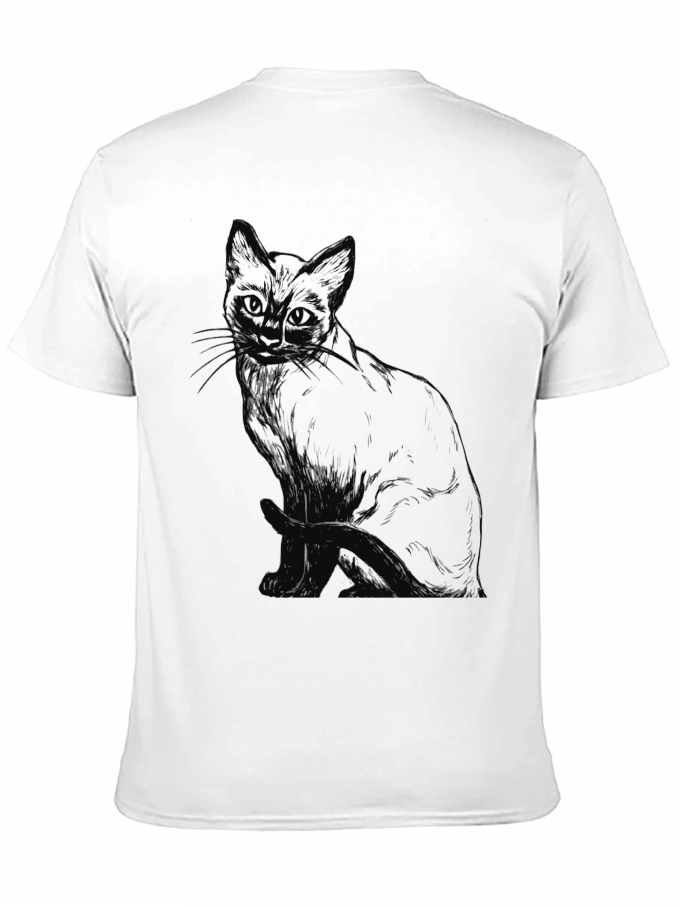 Black Black Cat Sketch Graphic T-Shirt view 11