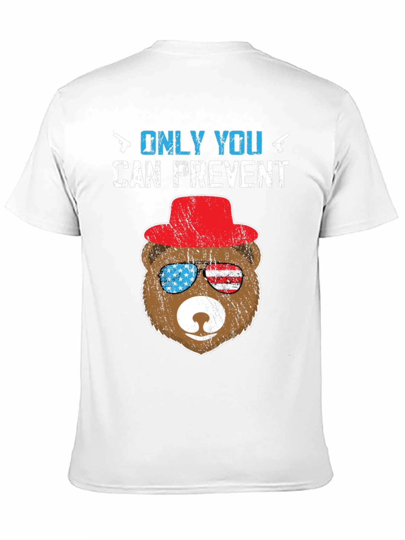 Black Patriotic Bear T-Shirt: Only YOU Prevent view 11
