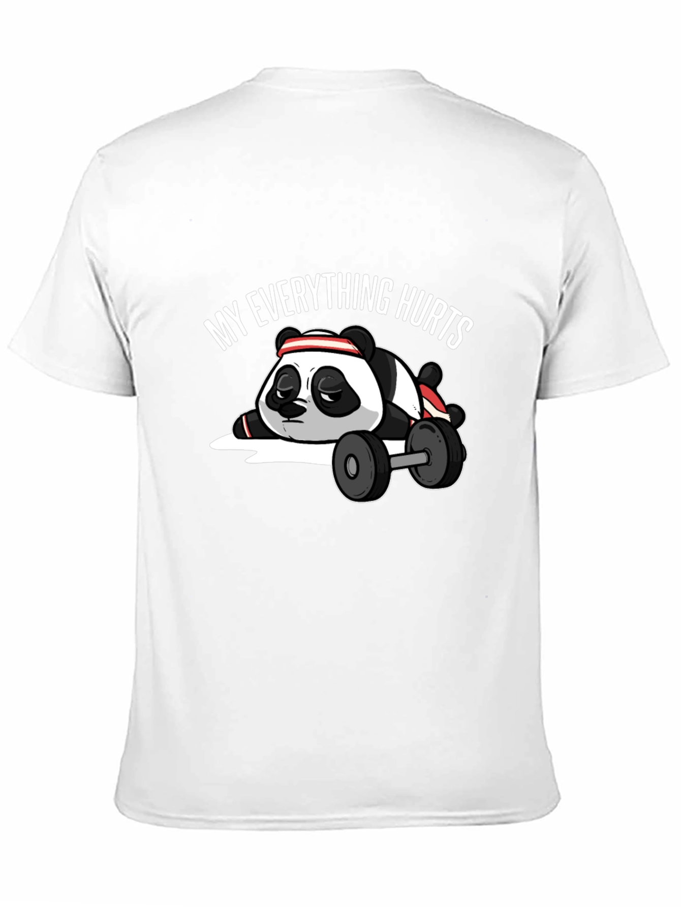 Black My Everything Hurts Panda T-Shirt - Workout Humor Tee view 11