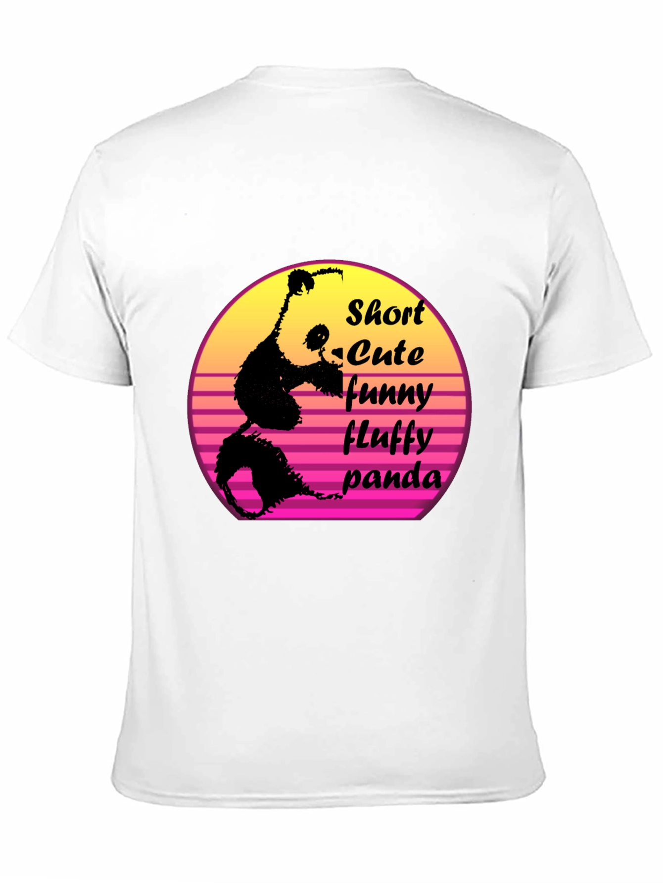 Black Short Cute Fluffy Panda Graphic T-Shirt view 11