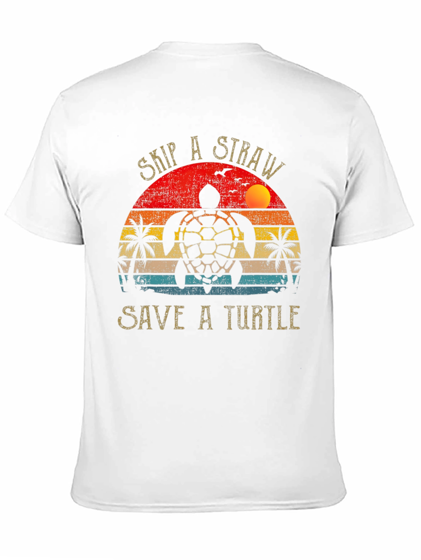 Black Skip a Straw Save a Turtle Graphic Tee view 11