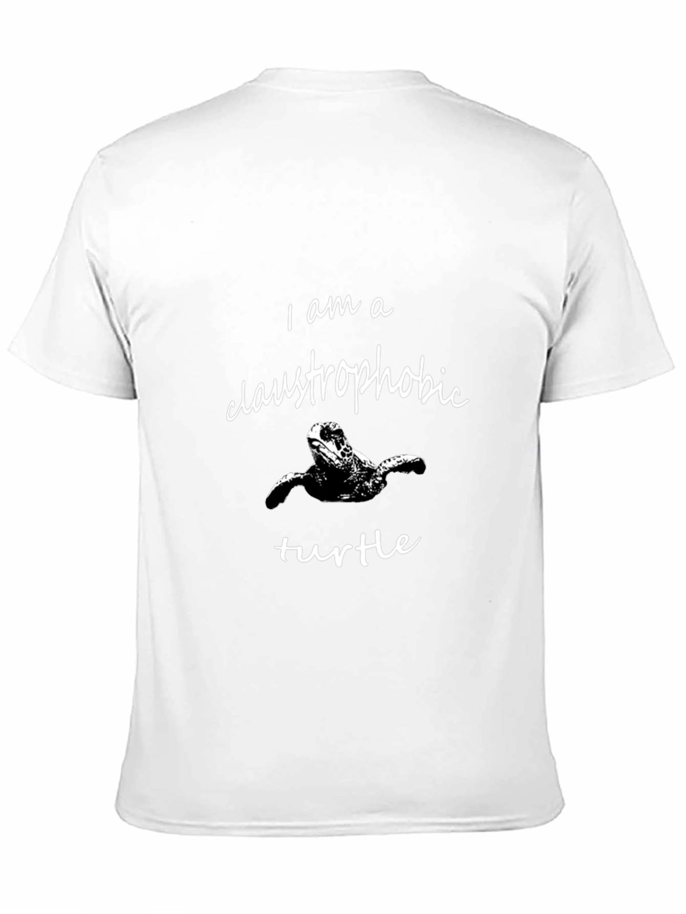 Black Claustrophobic Turtle Graphic T-Shirt - Funny Animal Tee view 11