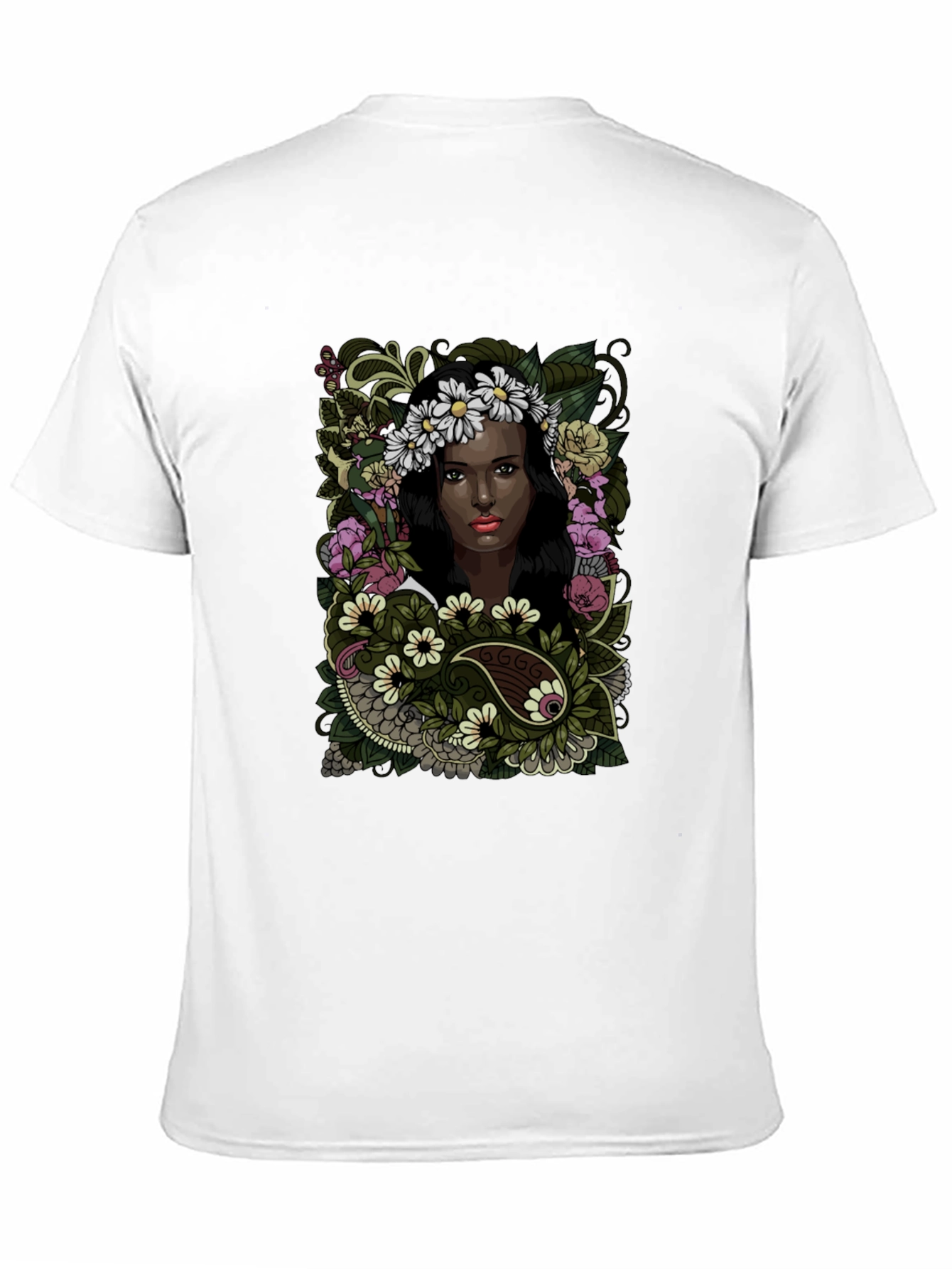 Black Floral Woman Graphic Tee - Soft Cotton Comfort view 11