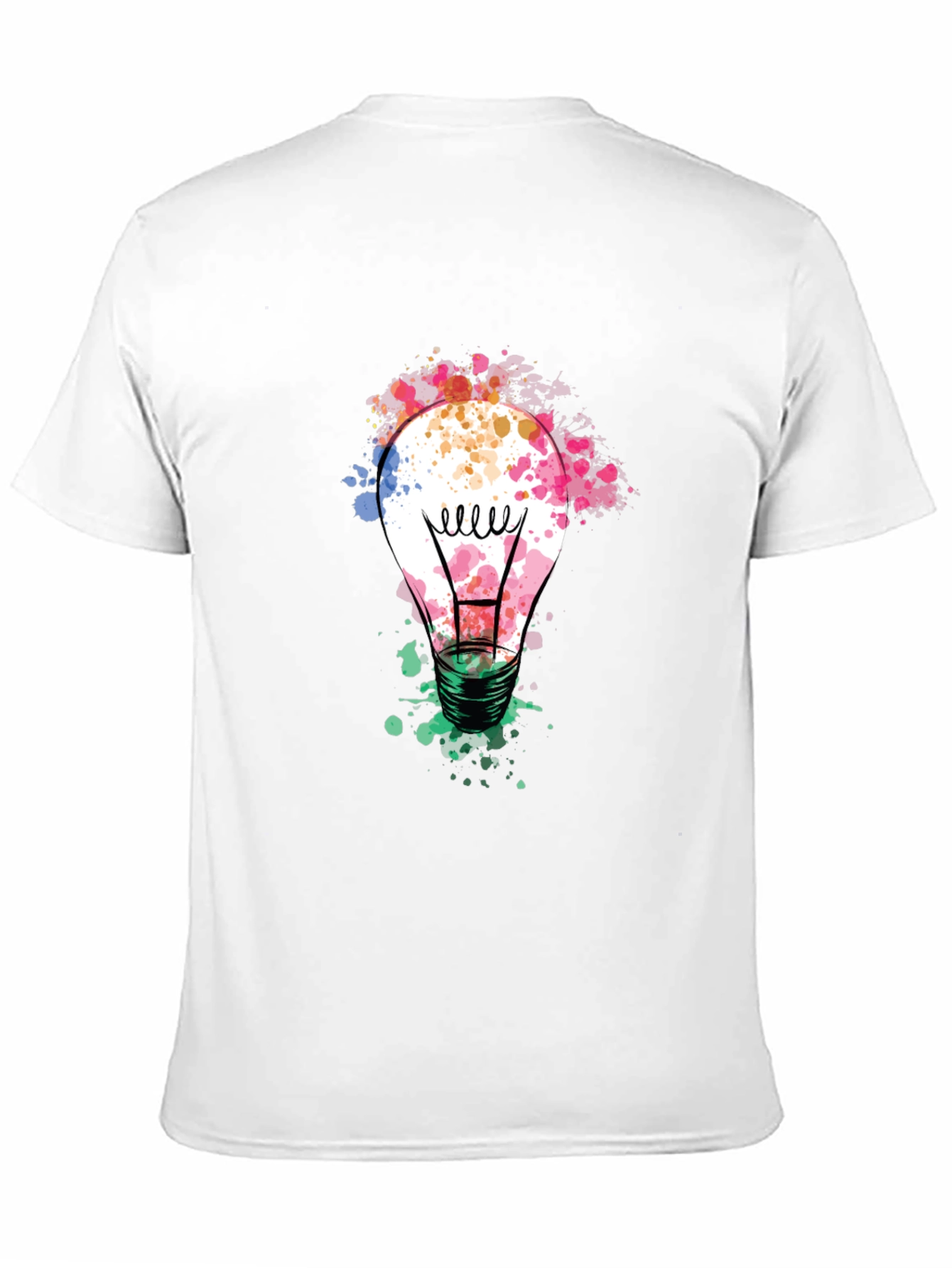 Black Colorful Light Bulb Graphic Tee - Modern Artistic Design view 11