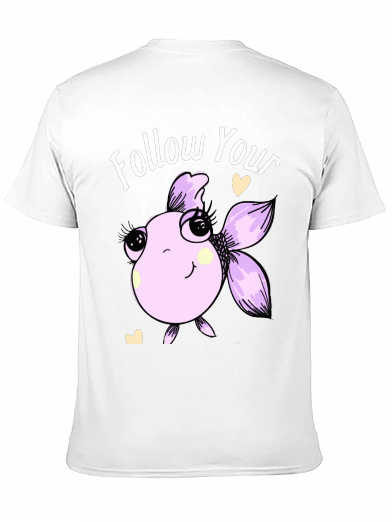 Black Follow Your Dreams T-Shirt with Cute Fish Design view 11