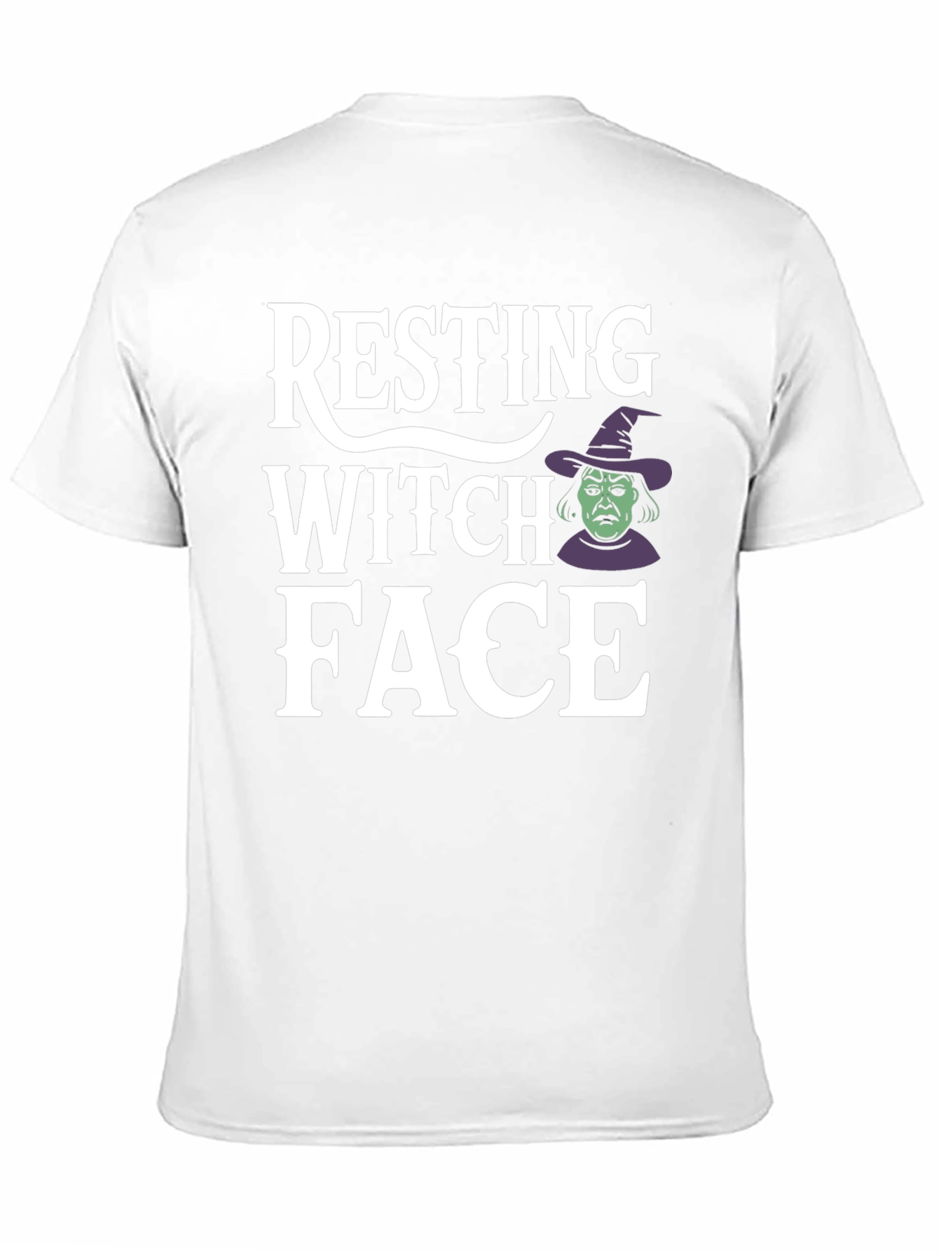Black Resting Witch Face Graphic Tee - Halloween Shirt view 11