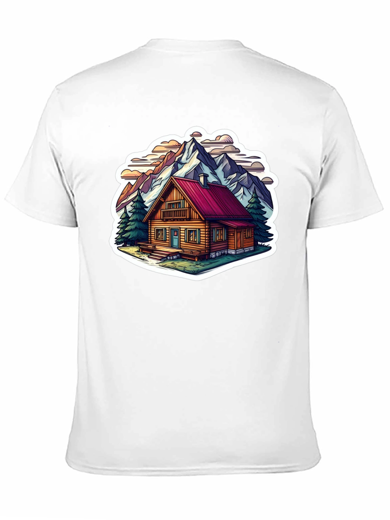 Black Cabin in the Mountains Graphic T-Shirt view 11