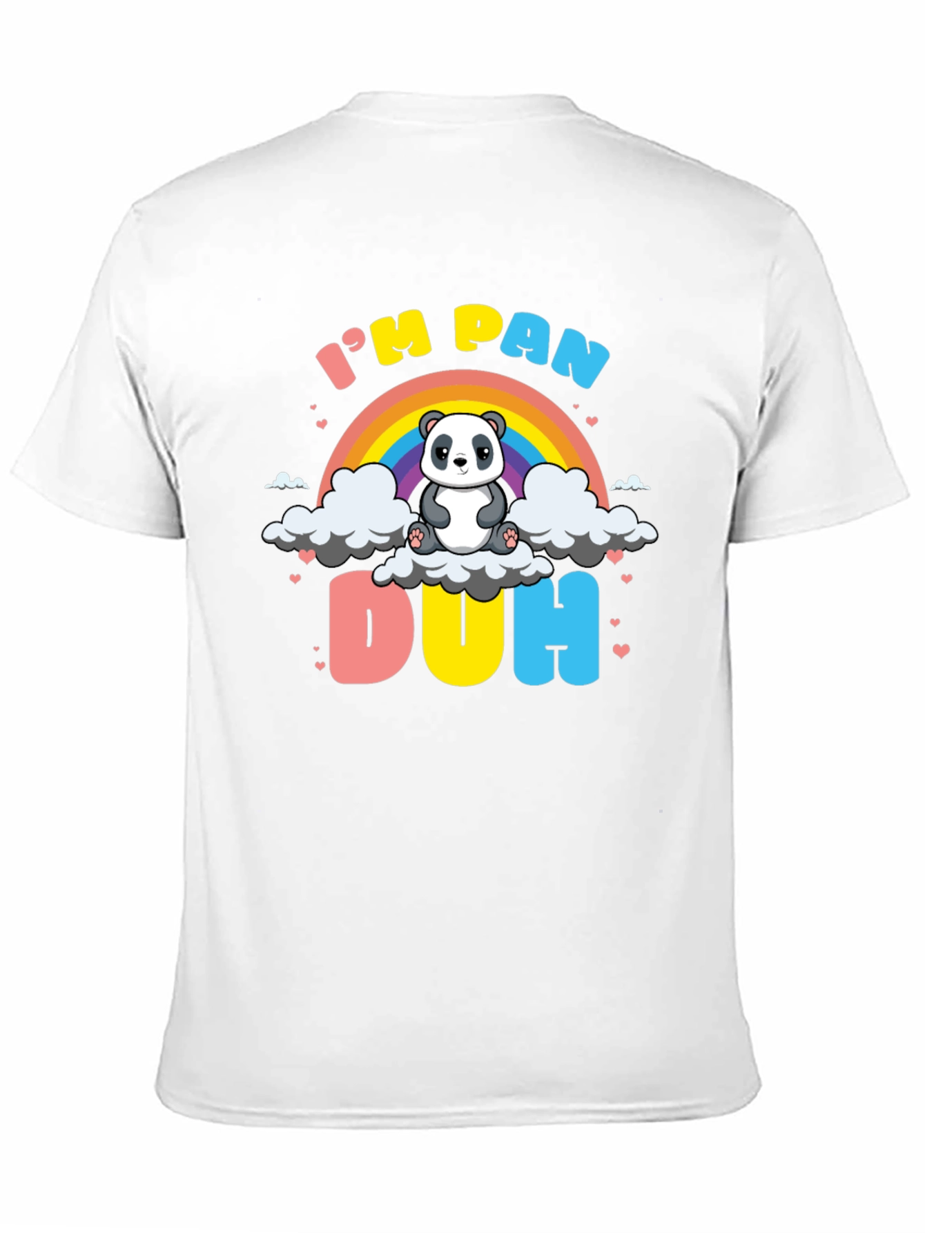 Black I'm Pan Duh T-Shirt - Panda LGBT Pride Rainbow view 11