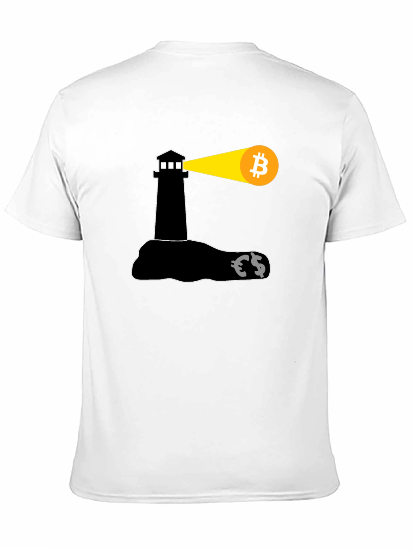 Black Bitcoin Lighthouse Black T-Shirt view 11