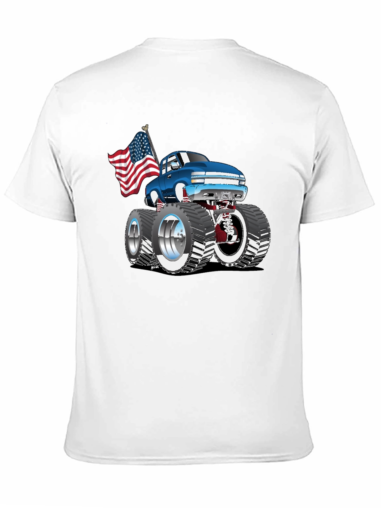 Black Monster Truck USA Flag Graphic Tee view 11
