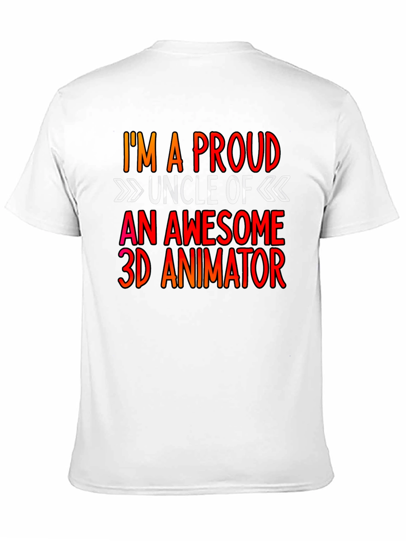 Black Proud Uncle 3D Animator T-Shirt view 11
