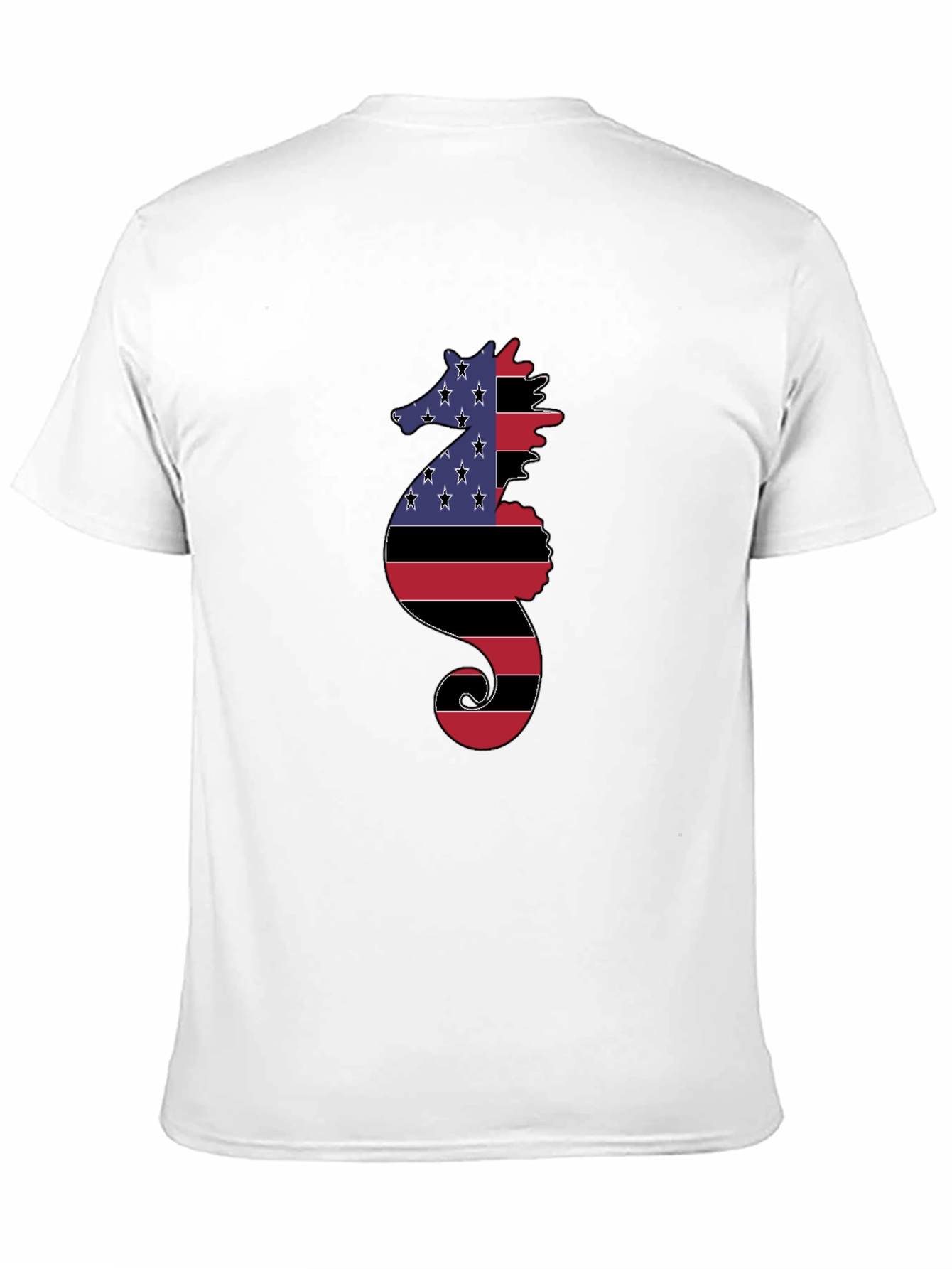 Black American Flag Seahorse Graphic Tee view 11
