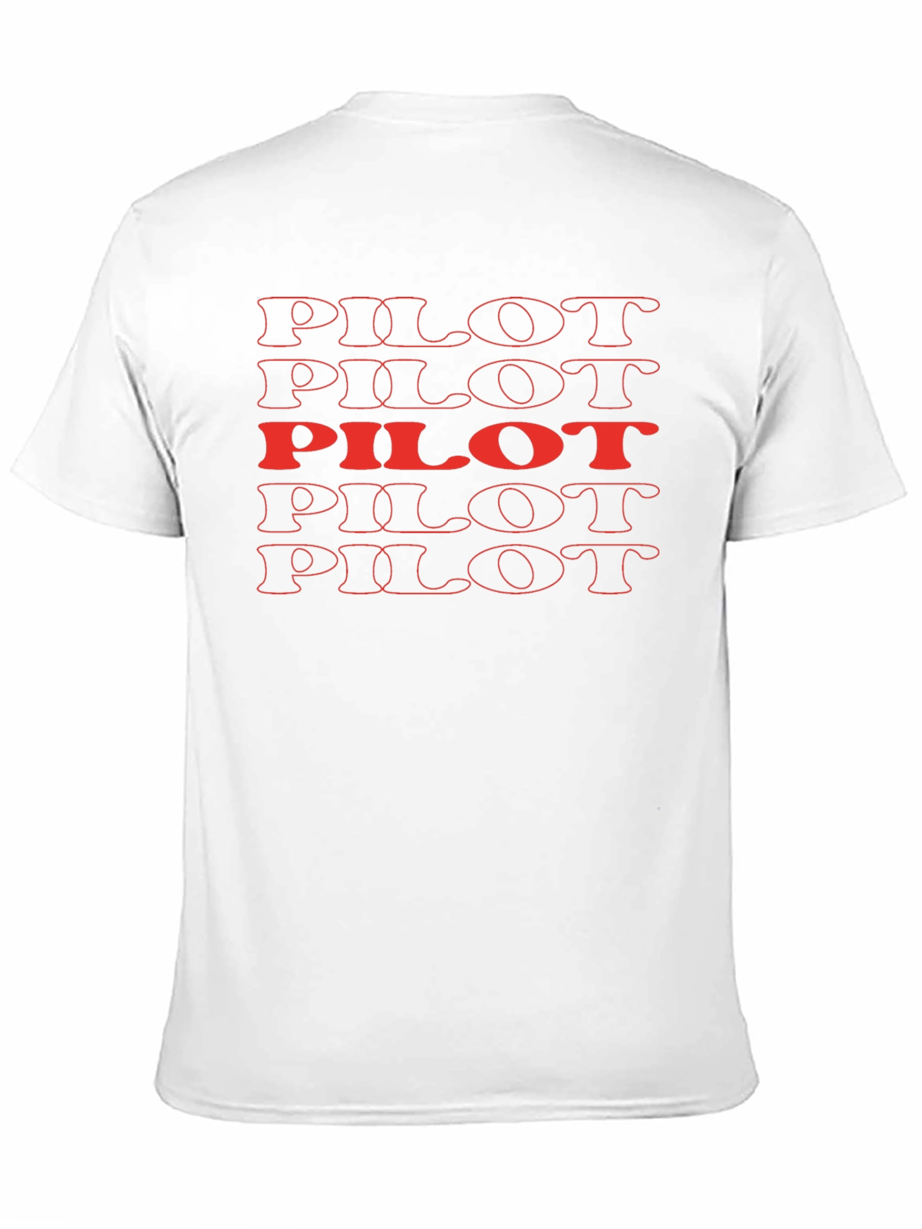 Black Pilot T-Shirt - Retro Stacked Text Design view 11