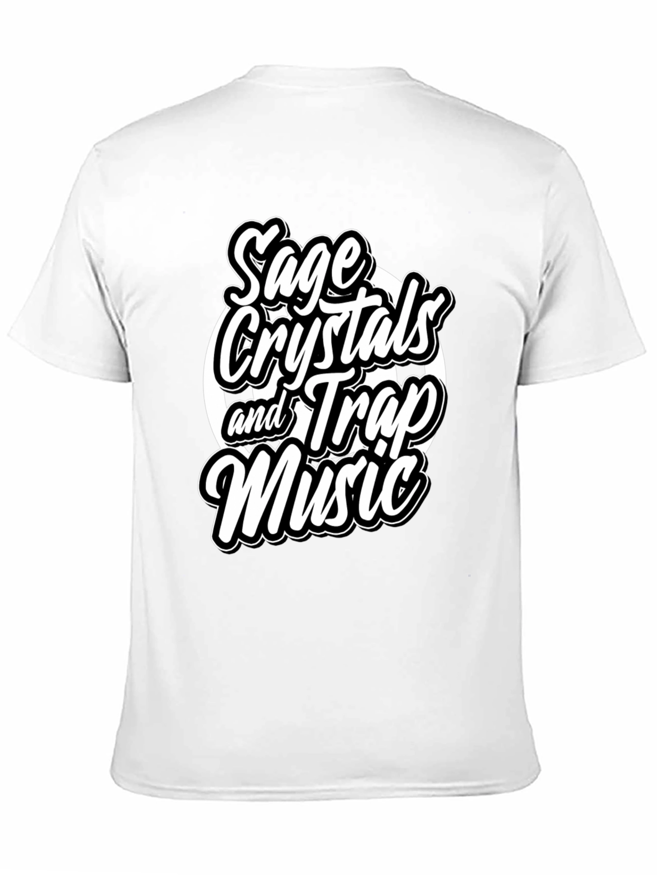 Black Sage Crystals and Trap Music Black T-Shirt view 11