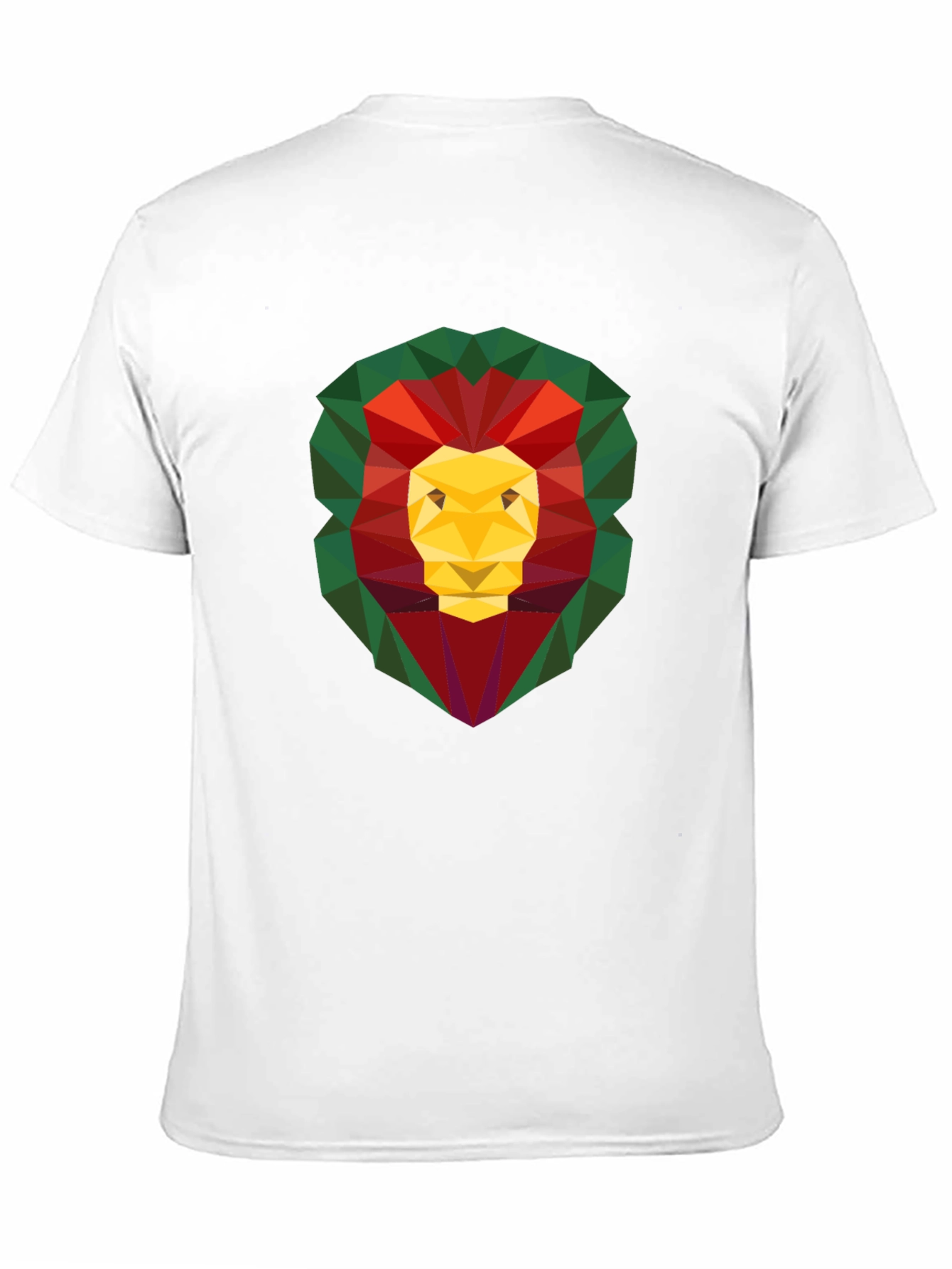 Black Geometric Lion Head Graphic Print Black T-Shirt view 11