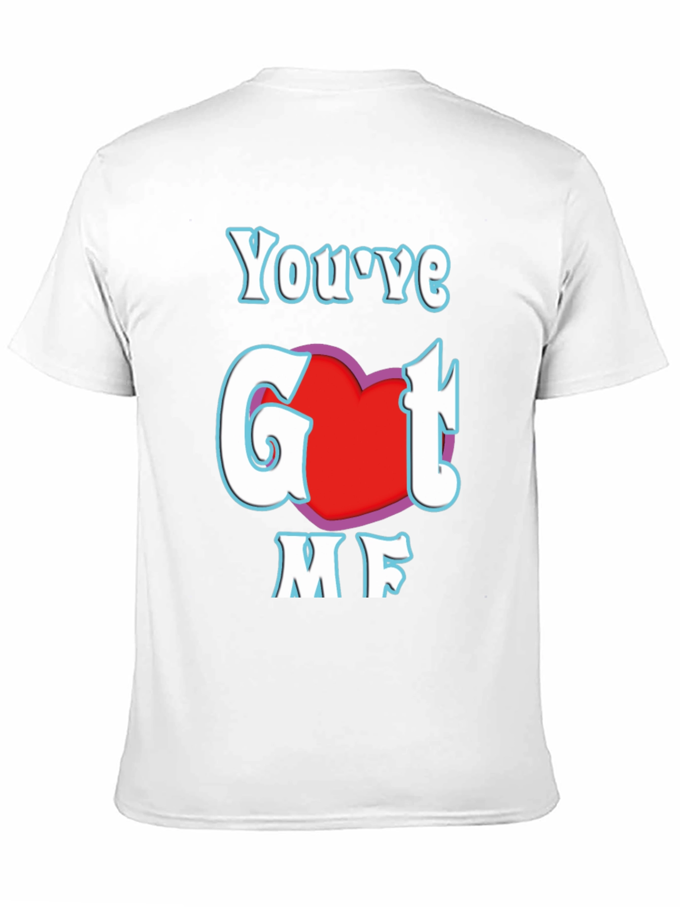 Black You've Got Me T-Shirt - Red Heart Design view 11