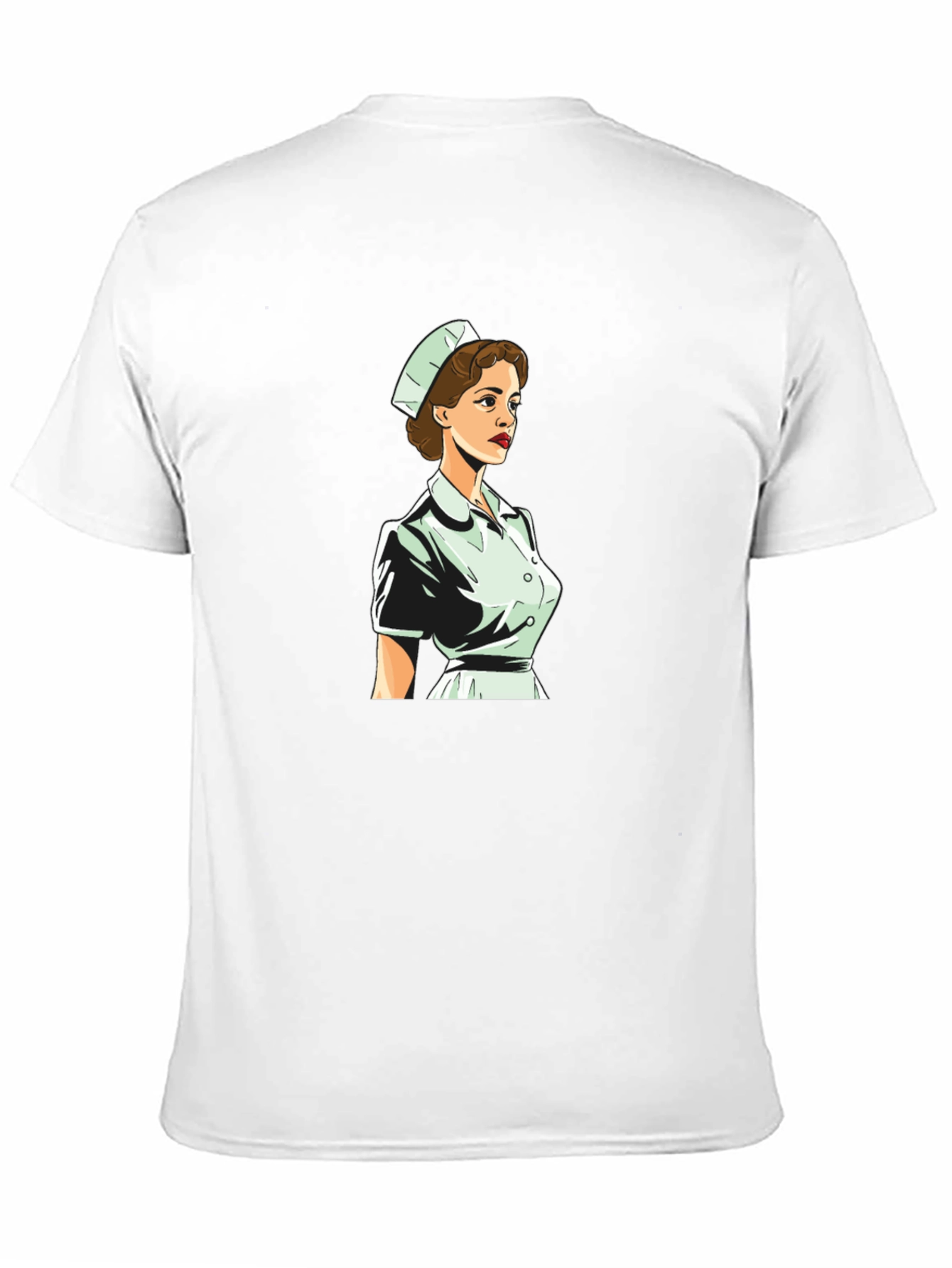 Black Retro Nurse Graphic Tee - Black Cotton Blend view 11