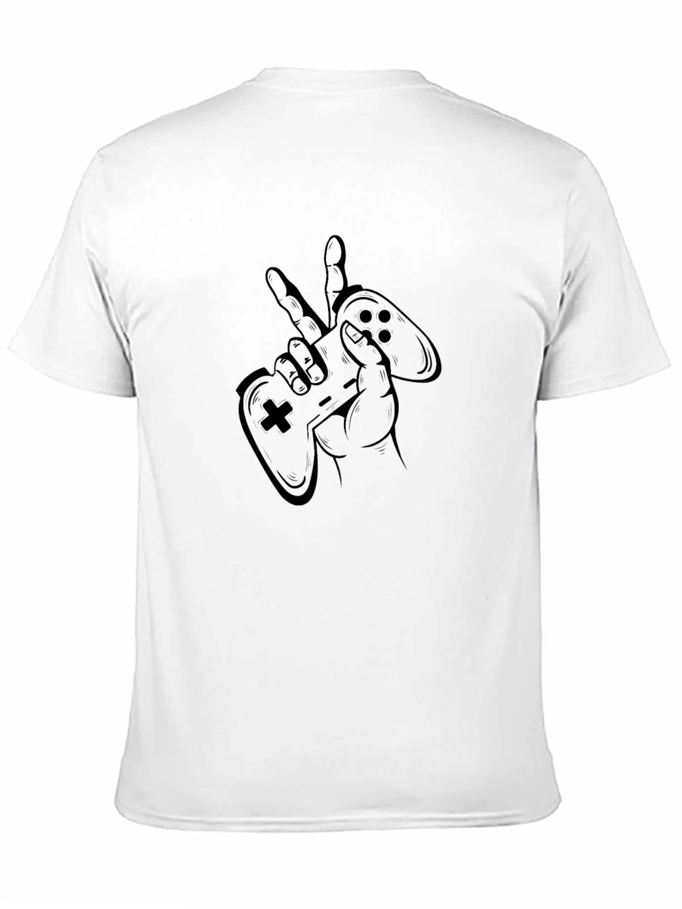 Black Gamer Peace Black T-Shirt - Console Controller Graphic Tee view 11