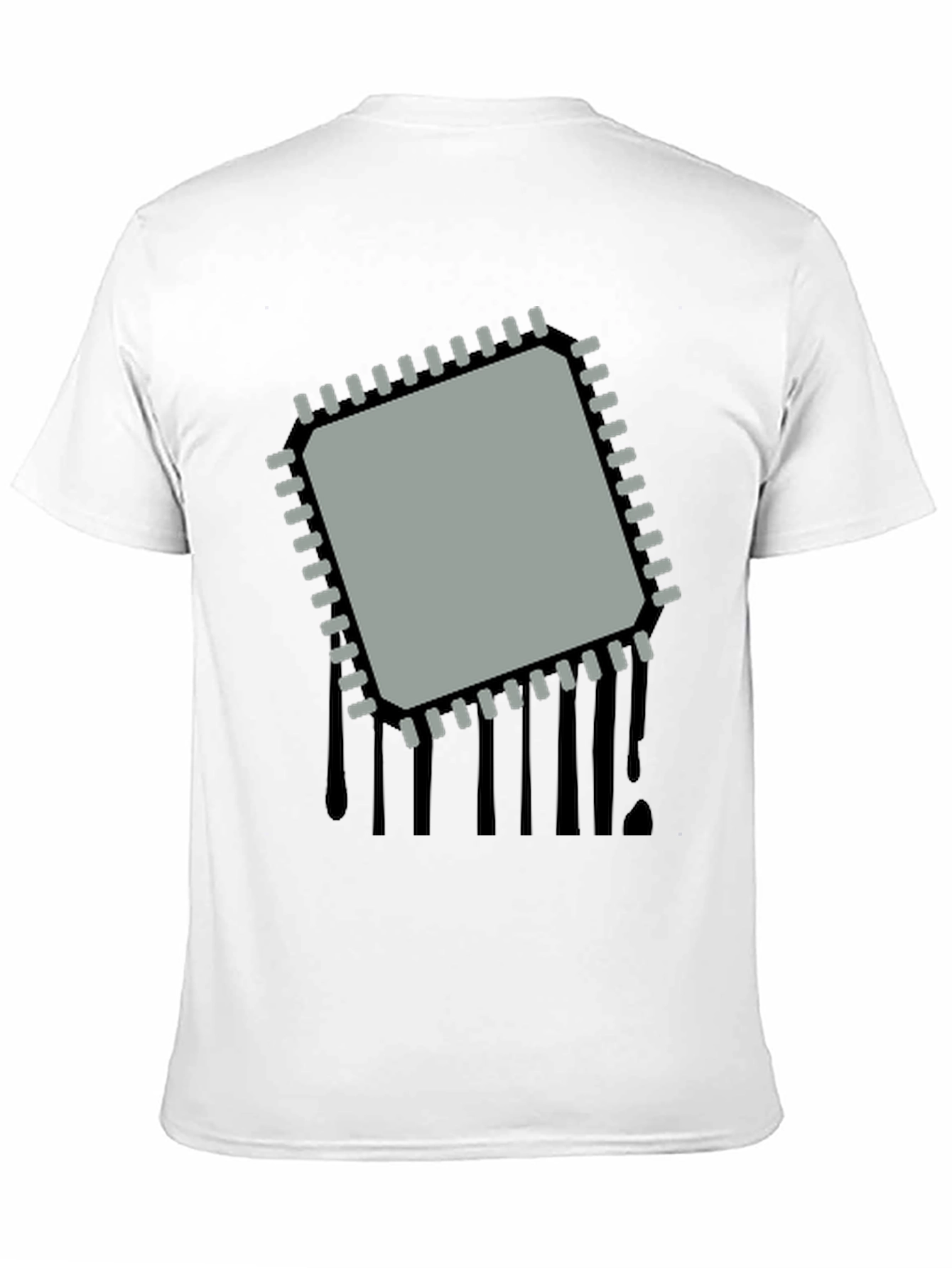 Black Tech Chip Graphic T-Shirt - Modern Geek Style view 11