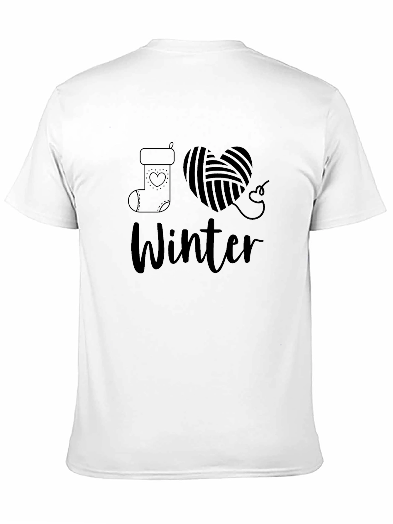Black I Love Winter Black T-Shirt Holiday Season Apparel view 11