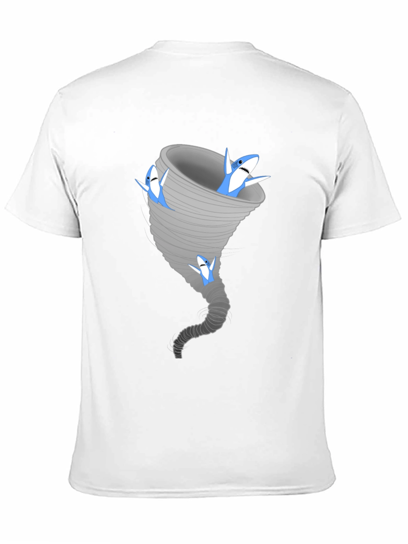 Black Sharknado Black Tee - Funny Shark Tornado Graphic T-Shirt view 11