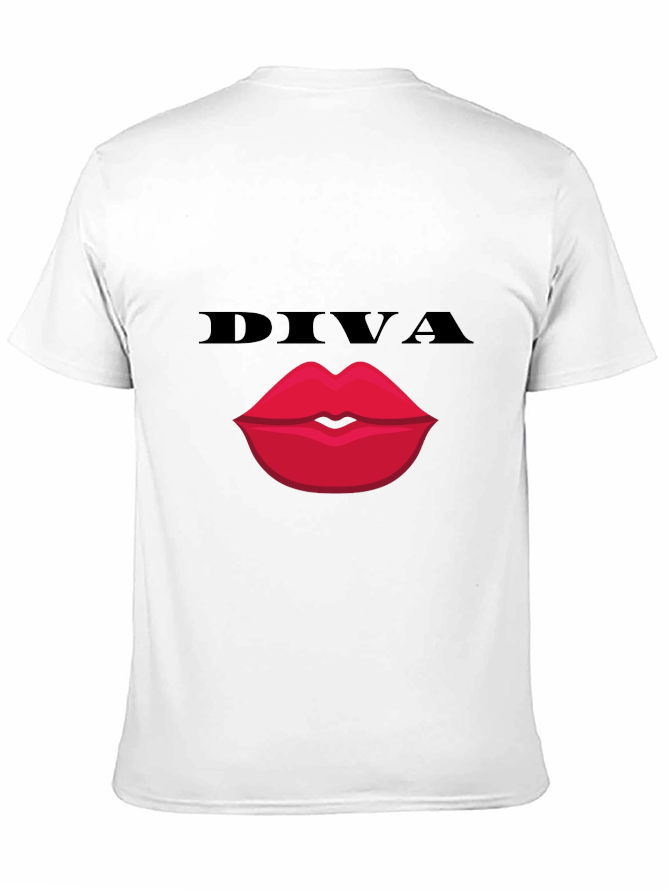 Black Diva Lips Graphic Tee - Bold Black Cotton T-Shirt view 11