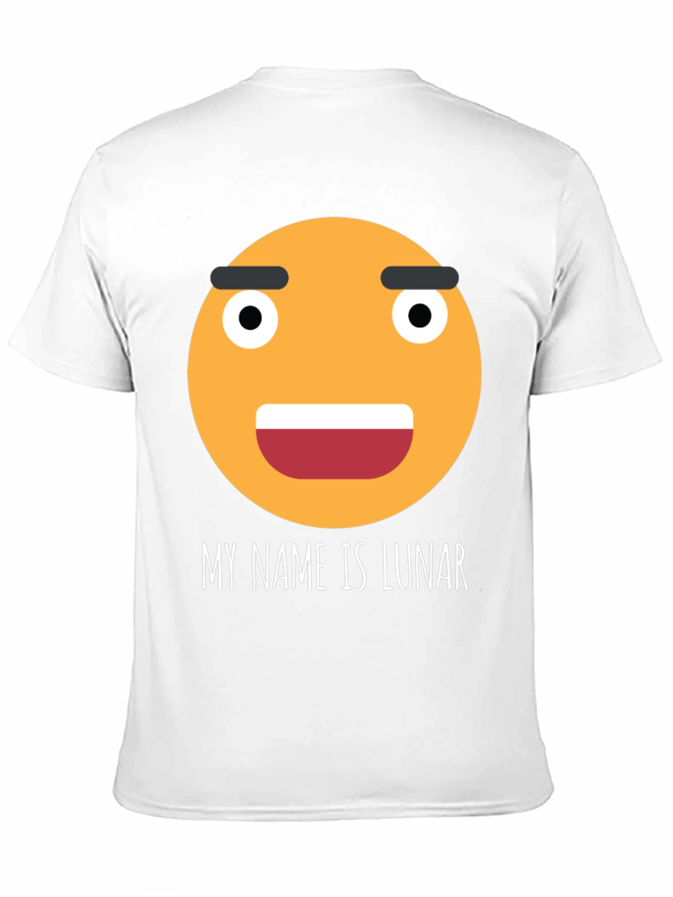 Black Funny Emoji T-Shirt - My Name is Lunar view 11