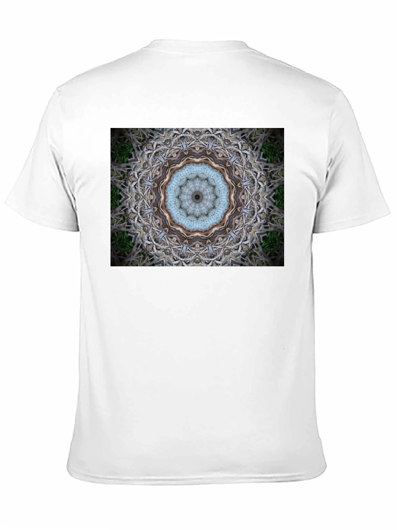 Black Abstract Mandala Print Black T-Shirt view 11