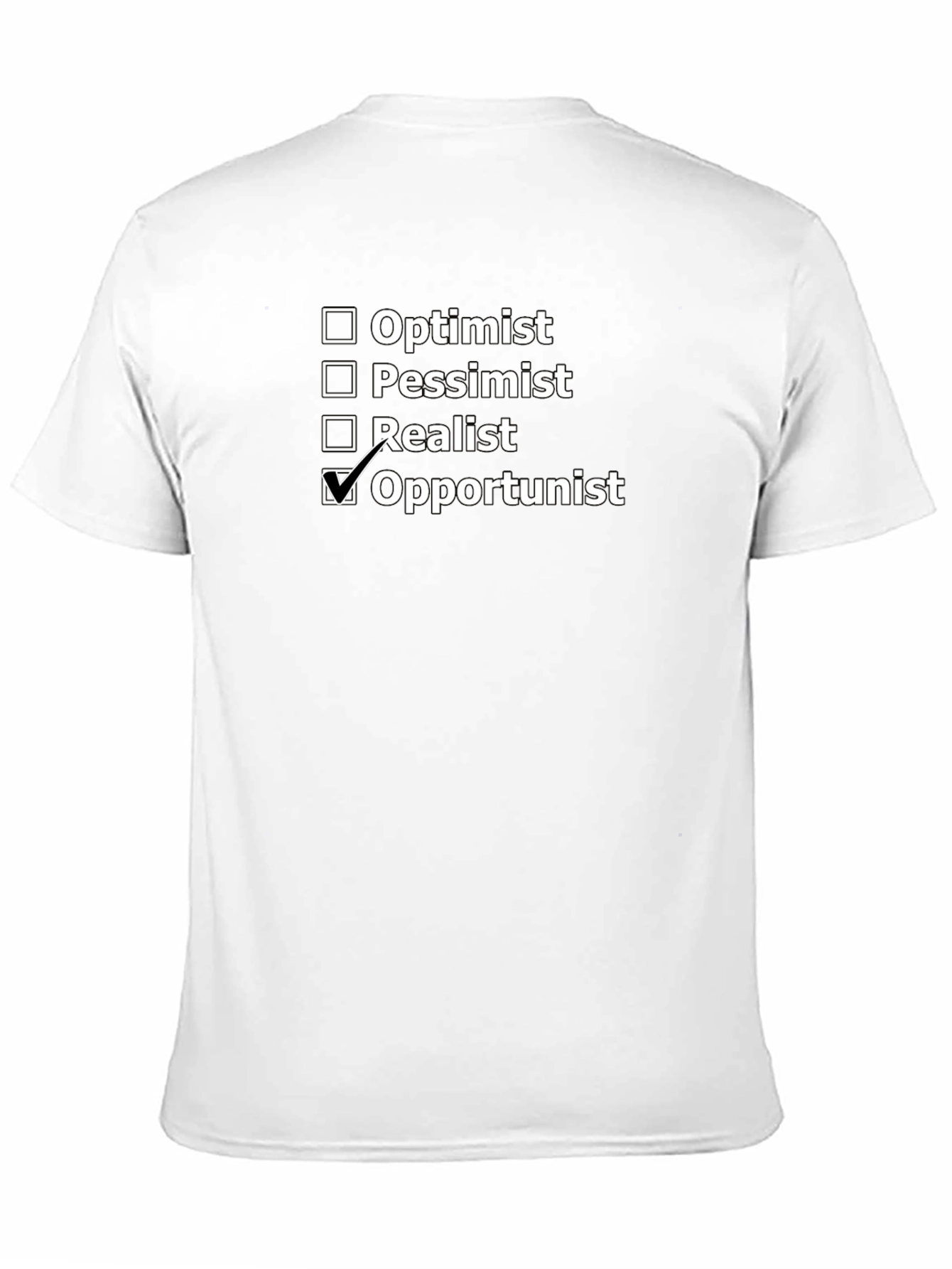 Black Opportunist T-Shirt: Funny Personality Choice Tee view 11