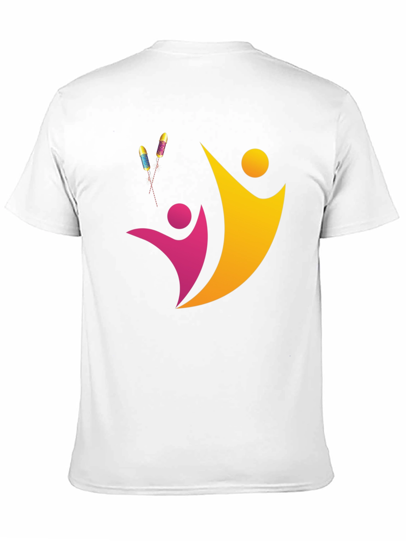 Black Abstract People Design Black Tee view 11