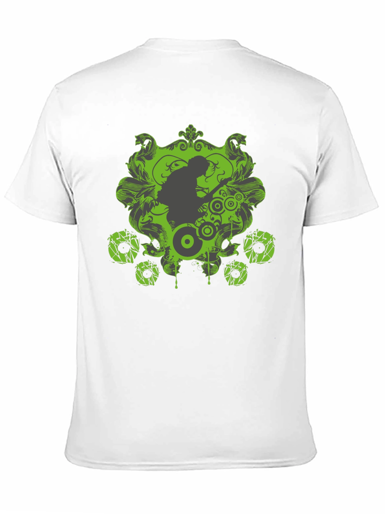 Black Cool Graphic Tee - Black with Green Design view 11