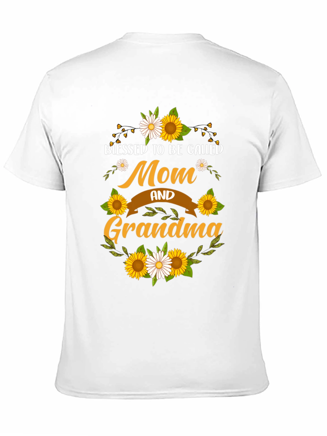 Black Blessed Mom & Grandma Sunflower T-Shirt view 11