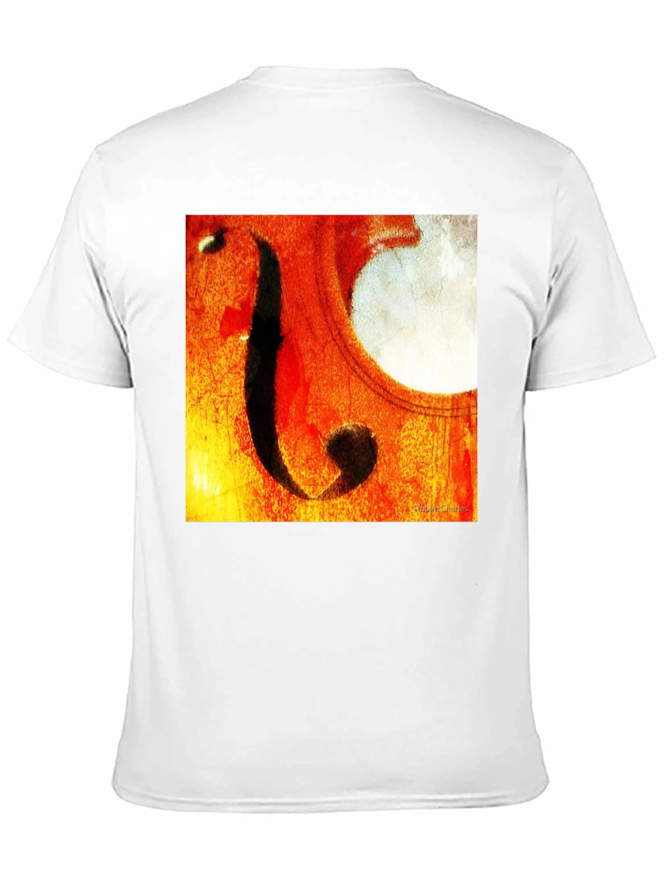 Black Abstract Cello F-Hole Graphic T-Shirt view 11