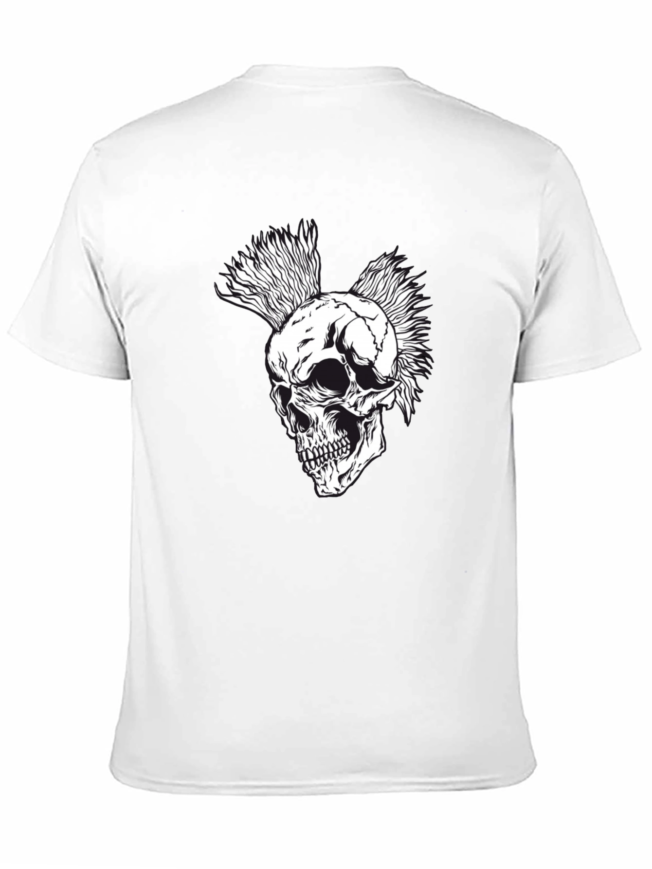 Black Punk Rock Skull T-Shirt - Black view 11