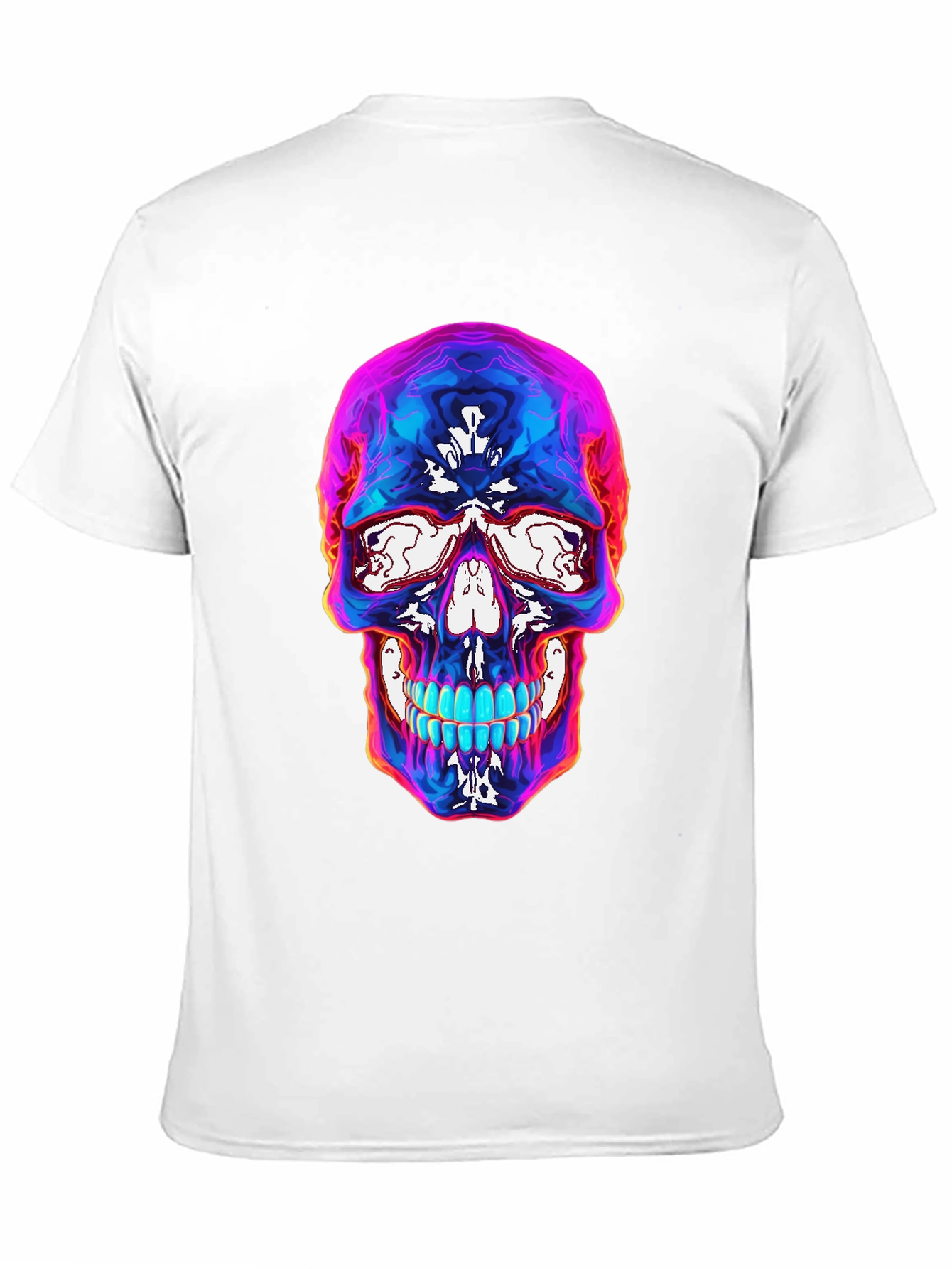 Black Psychedelic Skull Graphic T-Shirt - Black view 11