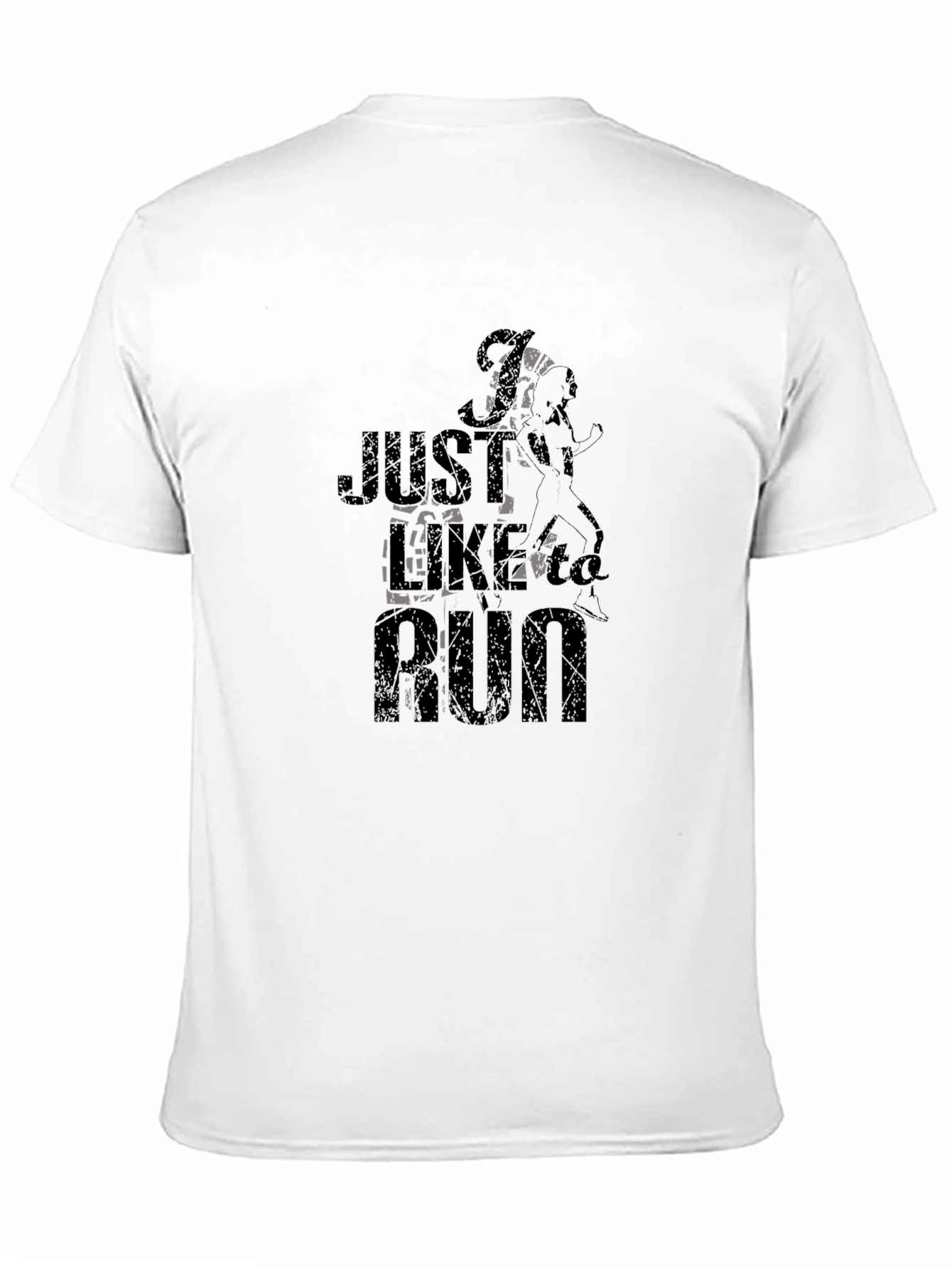 Black Just Like To Run Black Graphic Tee view 11