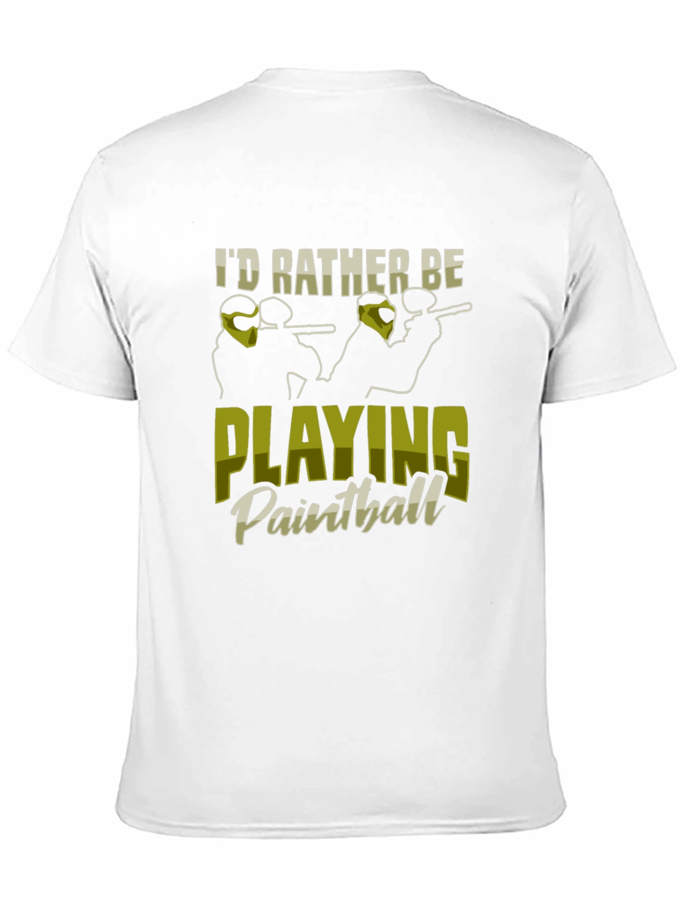 Black I'd Rather Be Playing Paintball Black T-Shirt view 11