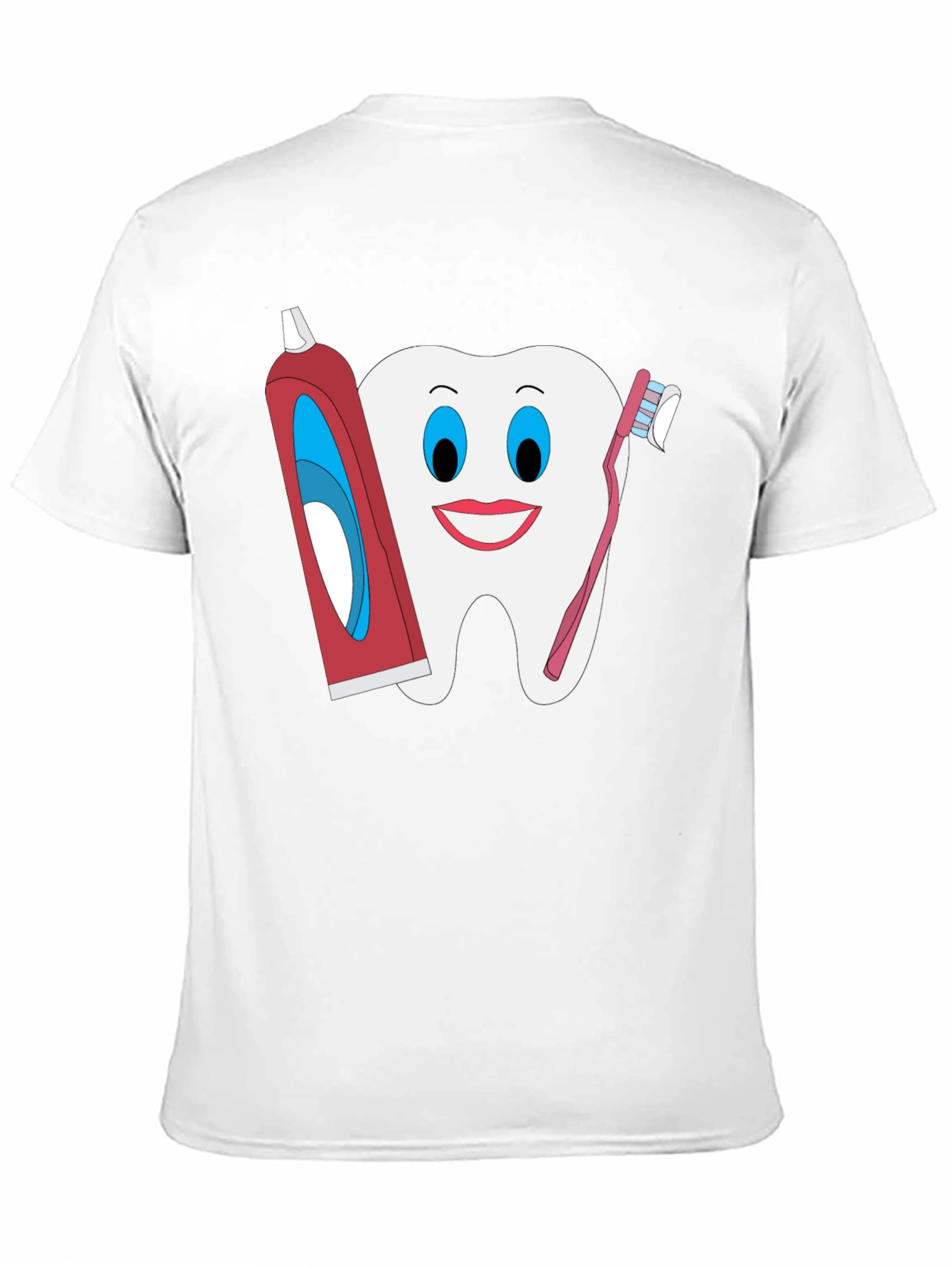 Black Funny Tooth T-Shirt: Dental Hygiene Cartoon Tee view 11