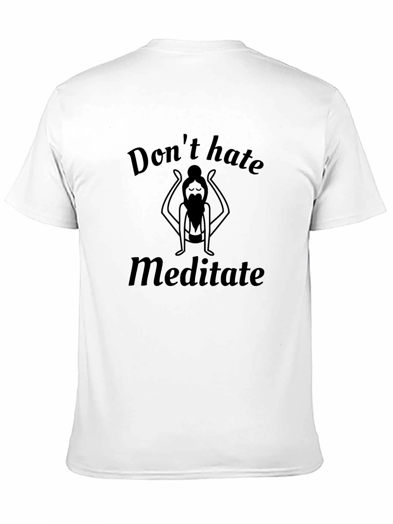 Black Don't Hate Meditate Men's Black T-Shirt view 11