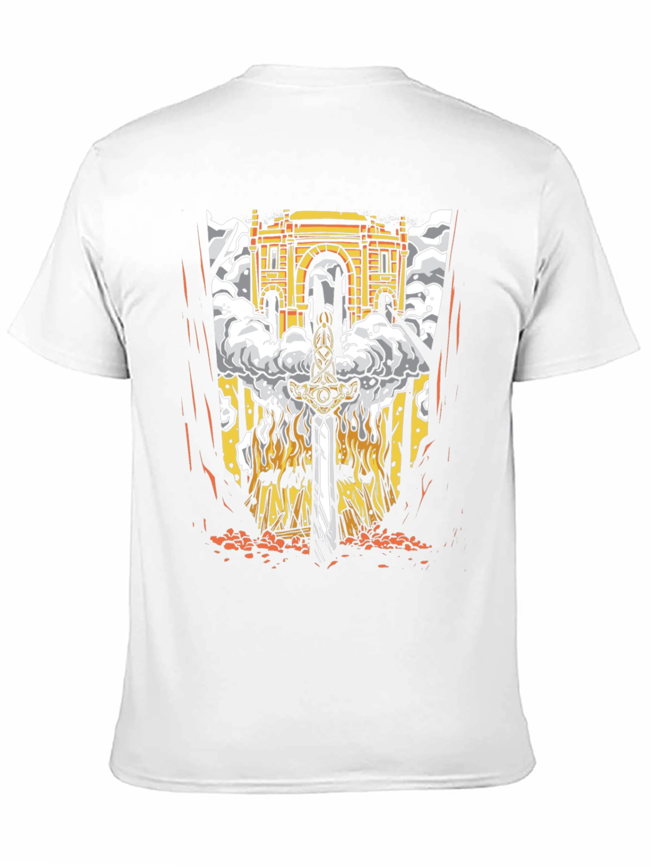 Black Sword & Gateway Graphic Tee - Men's Black T-Shirt view 11