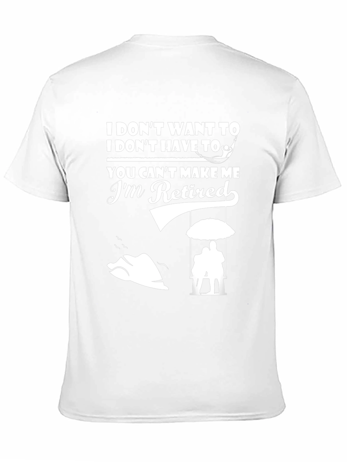 Black Retired - I Don't Want To Graphic T-Shirt view 11