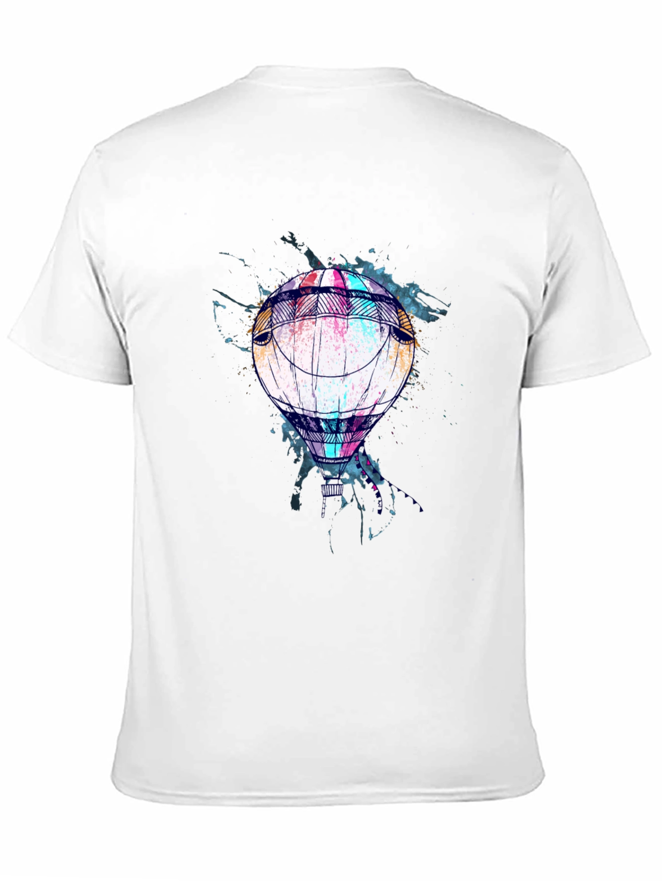 Black Air Balloon Graphic Tee - Soft Black Cotton Casual Wear view 11