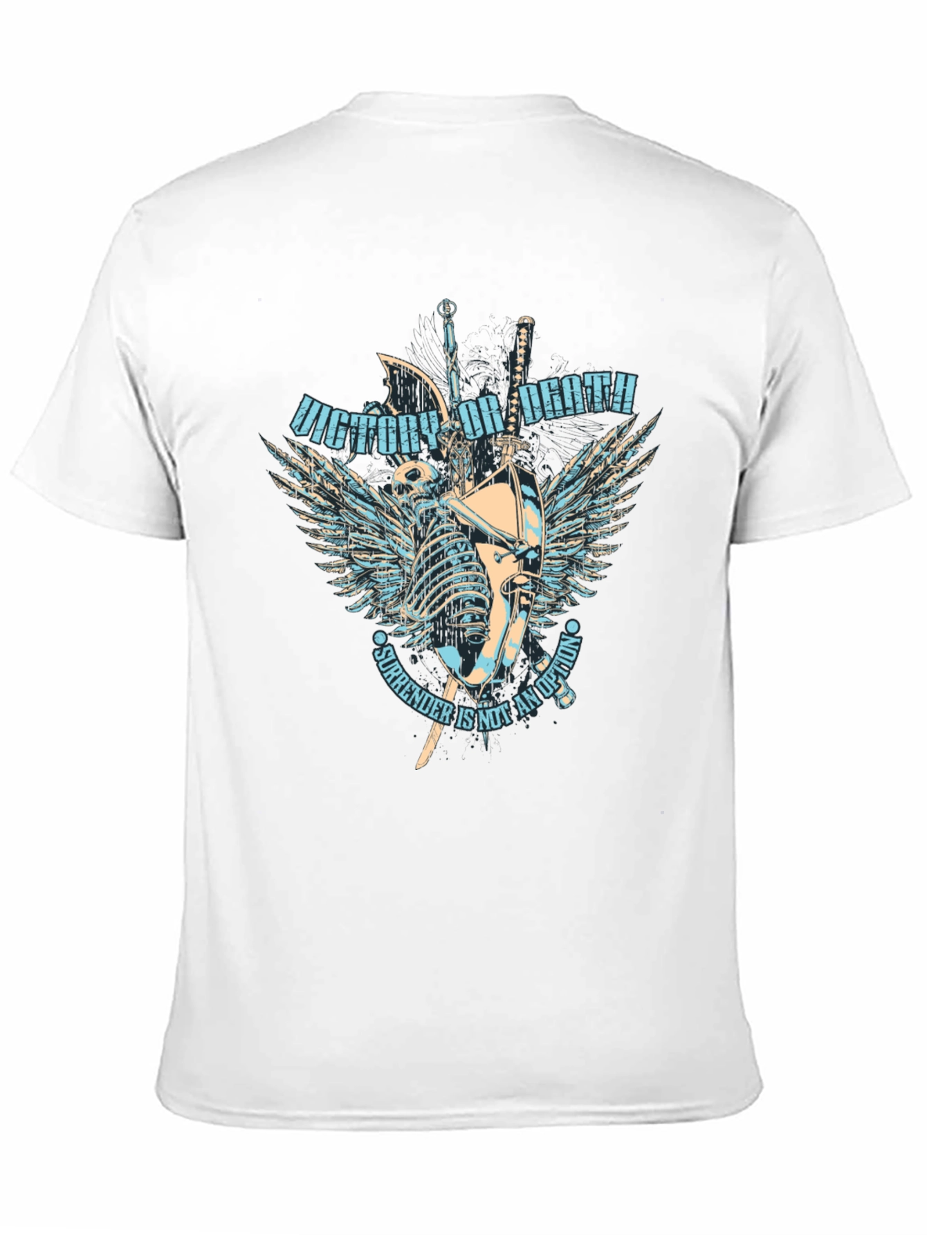 Black Victory or Death Graphic Print Crew Neck T-Shirt view 11