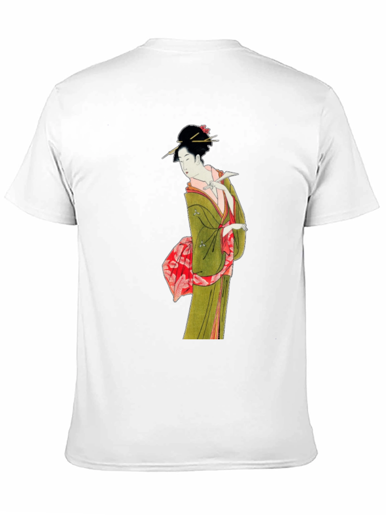 Black Japanese Geisha Art T-Shirt - Unique Ukiyo-e Design view 11