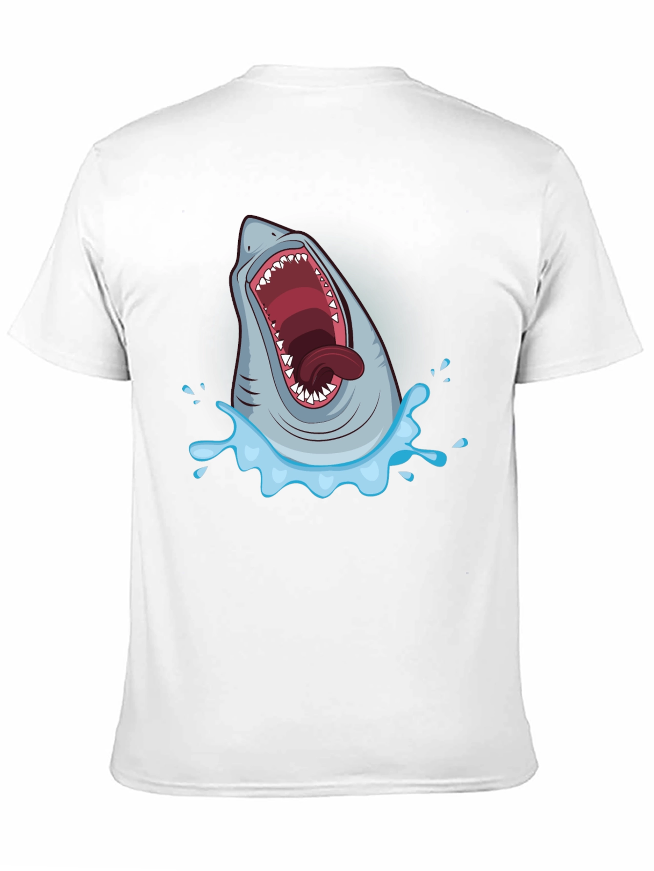 Black Shark Attack Graphic Tee - Men's Black T-Shirt view 11