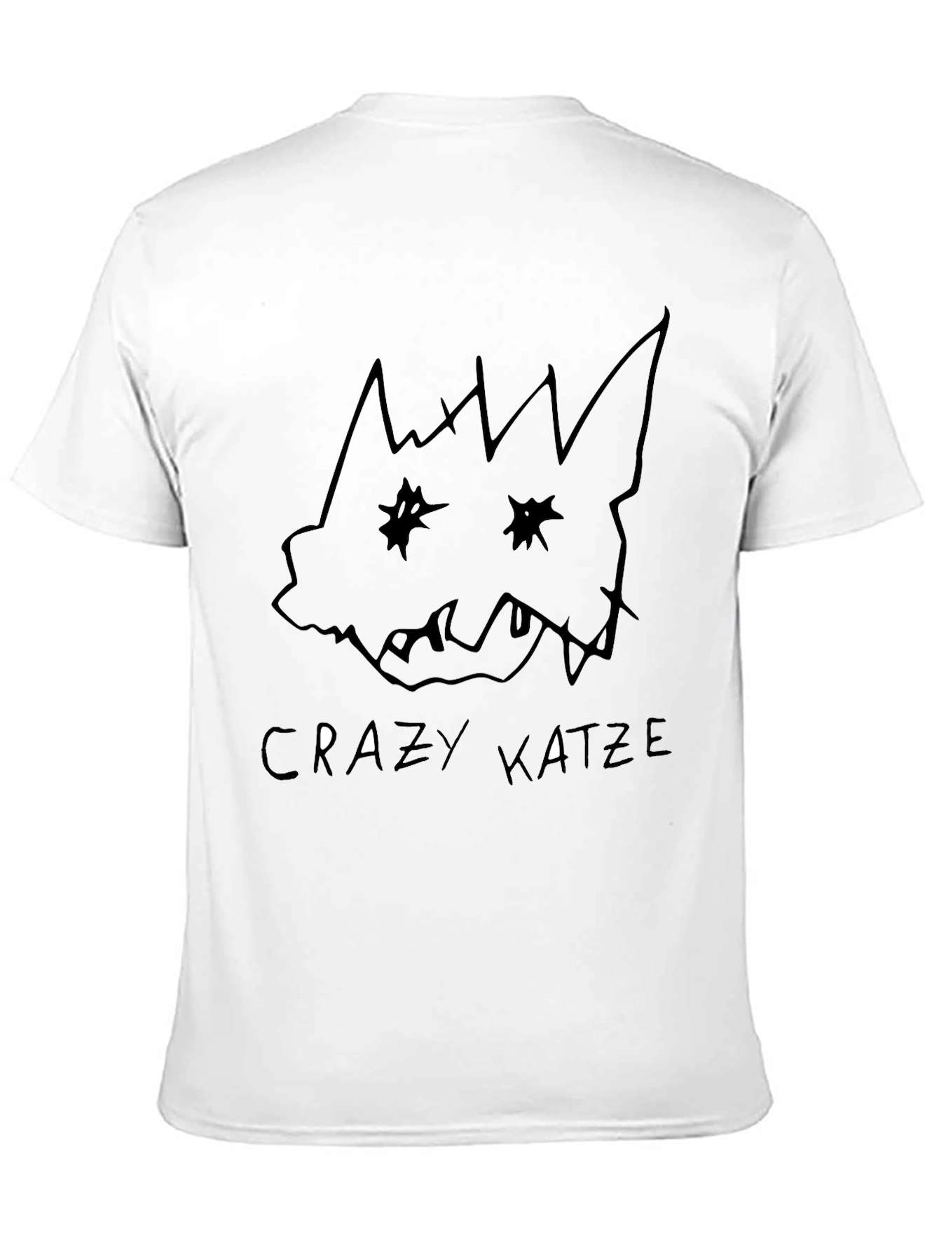 Black Crazy Katze Black T-Shirt - Unique Design view 11