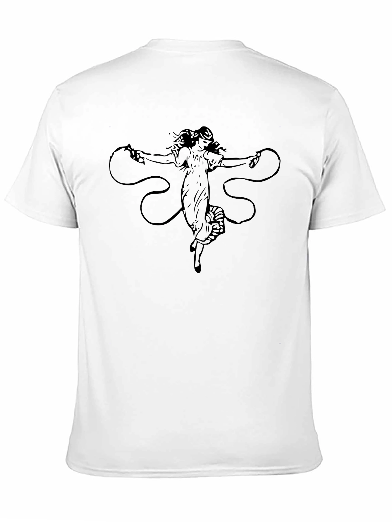 Art Nouveau Woman Graphic Tee - Black Cotton - 11