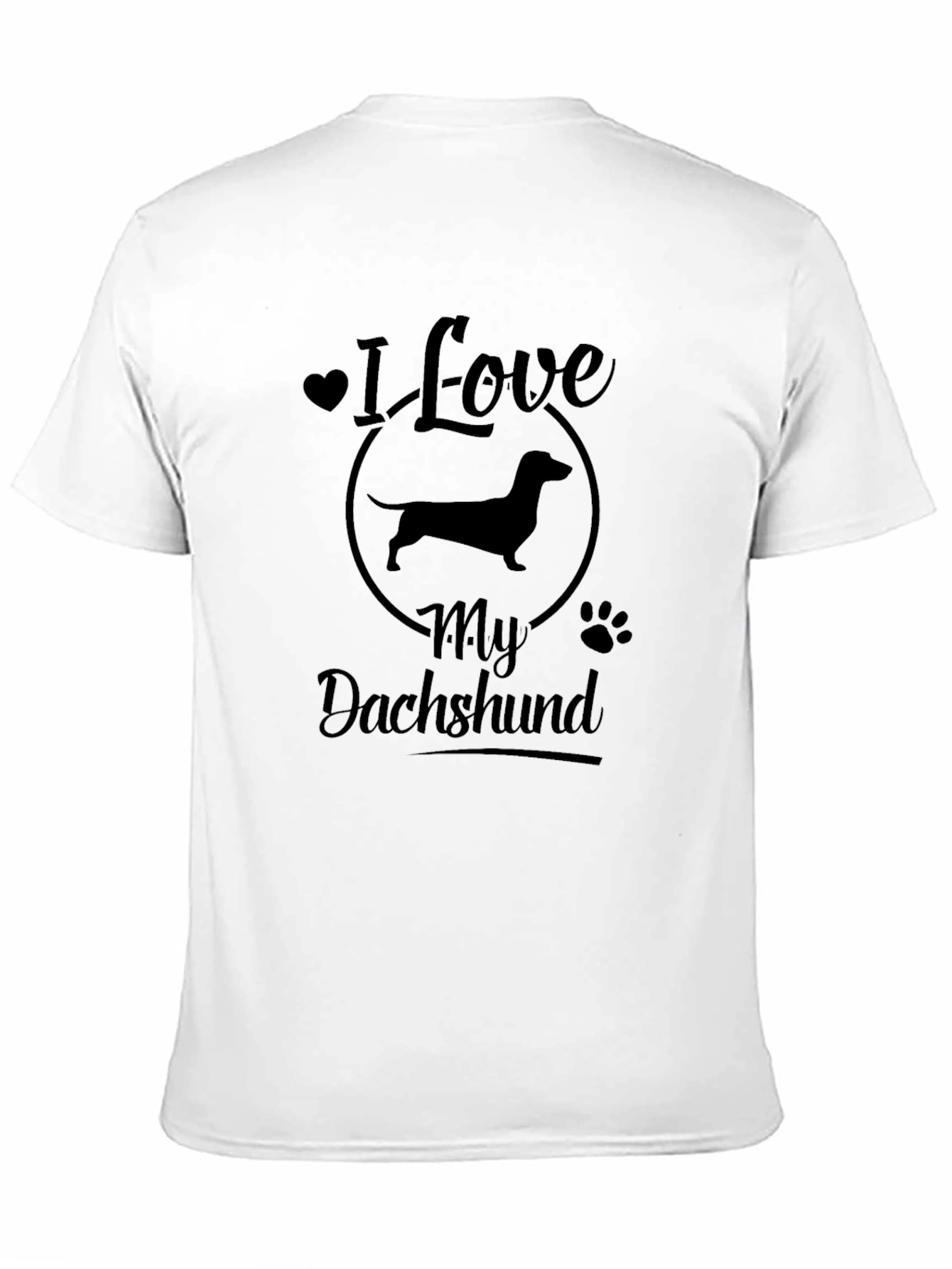 Black I Love My Dachshund Black T-Shirt view 11