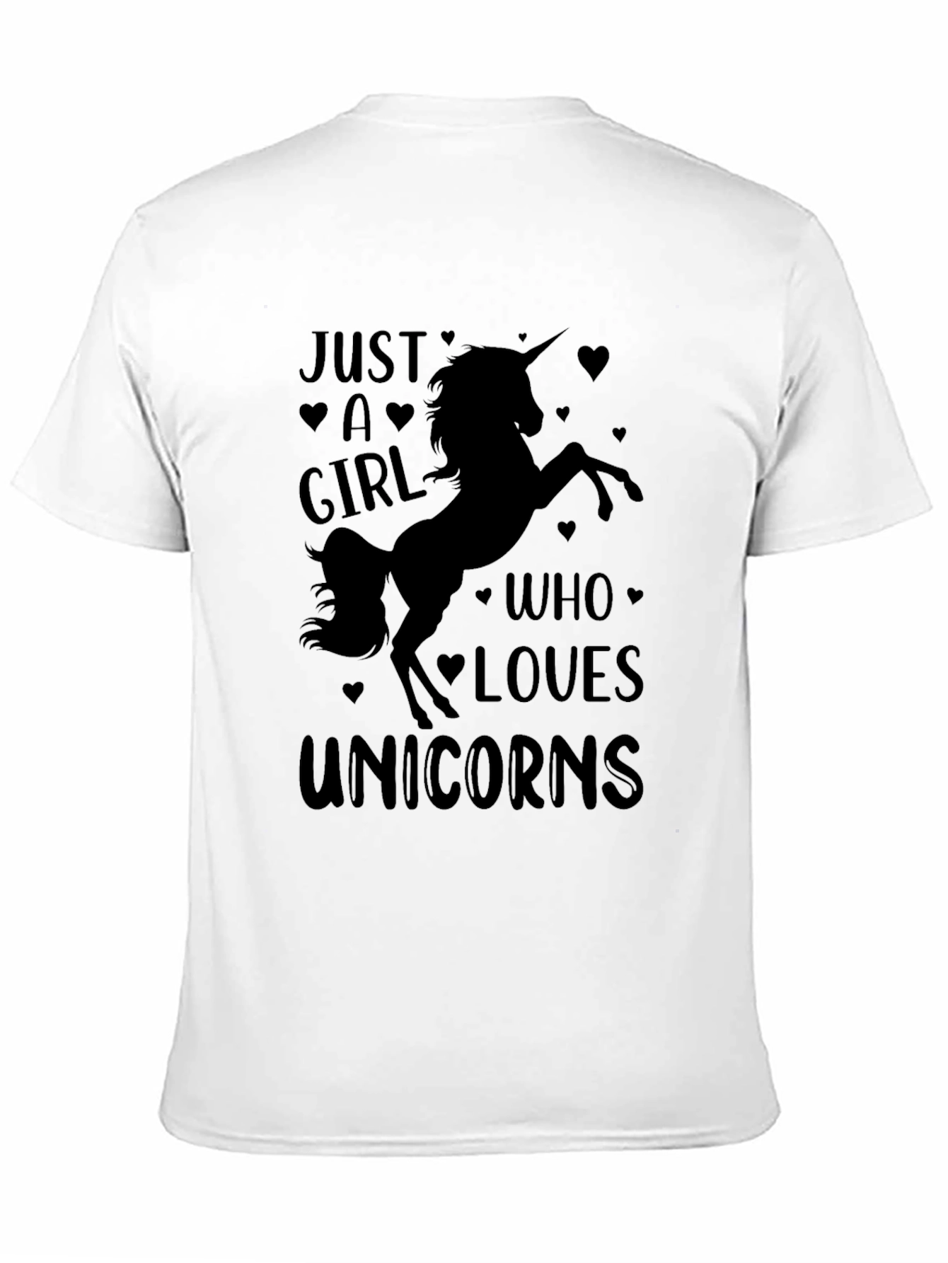 Black Just A Girl Who Loves Unicorns Graphic Tee view 11
